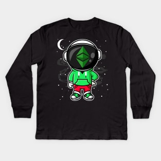 Hiphop Astronaut Ethereum Classic Crypto ETH Coin To The Moon Crypto Token Cryptocurrency Wallet Birthday Gift For Men Women Kids Kids Long Sleeve T-Shirt